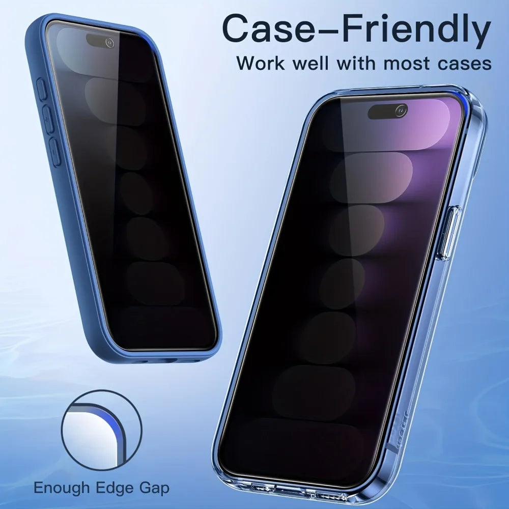 3Pcs Privacy Full Screen Protector for iPhone 17 16 14 15 Pro Max 13 12 11 Pro 16e 14 15 Plus XR XS Dust Free Installation Glass