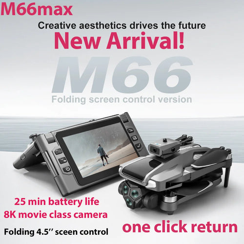 2025 nuevo M66 Drone HD Control remoto plegable con cámara y pantalla 5G FPV cámara Quadcopter Motor sin escobillas RC Quadcopter