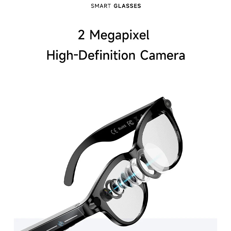 2026 Smart Glasses with AI Voice Assistant, Real-Time Translation, 200W HD Camera, Meeting Recording, Bluetooth Calls, Smart Sunglasses